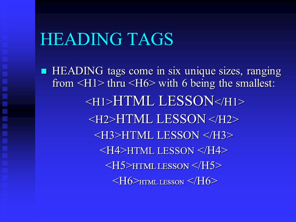 عنوان های HTML